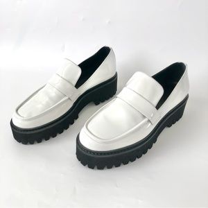 Dorothee Schumacher white Patent Leather Cool Edginess Chunky Creeper Loafers 39